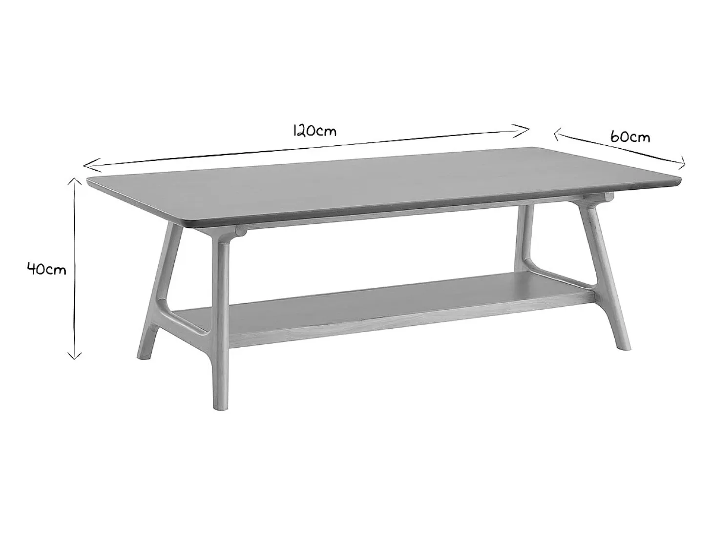 Mesa de centro nórdica rectangular con acabado en roble 120 cm BAKAR