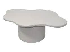 Mesa de centro orgánica de metal - Color: Crema - POLENDRA