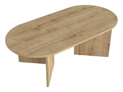 Mesa de centro ovalada - Color : Natural claro - TOPANIA