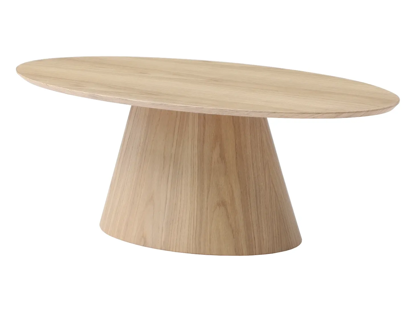 Mesa de centro ovalada de MDF - Natural claro - ANTELADA