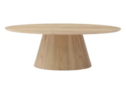 Mesa de centro ovalada de MDF - Natural claro - ANTELADA