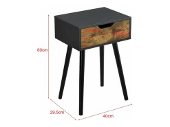 Mesa de centro para salón cajonera de PVC 60 cm color negro 03_0006165