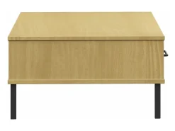 Mesa de centro patas de metal OSLO madera maciza pino marrón