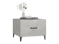 Mesa de centro patas de metal 2 uds gris hormigón 50x50x40 cm ES25886