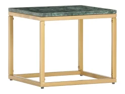 Mesa de centro piedra real textura de mármol verde 40x40x35 cm