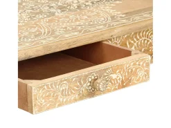 Mesa de centro pintada a mano madera maciza mango 110x50x45 cm