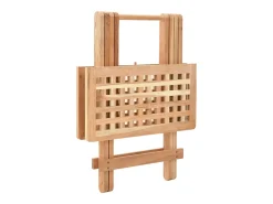 Mesa de centro plegable de madera maciza de nogal 50x50x49 cm ES26524