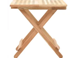 Mesa de centro plegable de madera maciza de nogal 50x50x49 cm ES26524