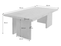 Mesa de centro rectangular con efecto madera nogal