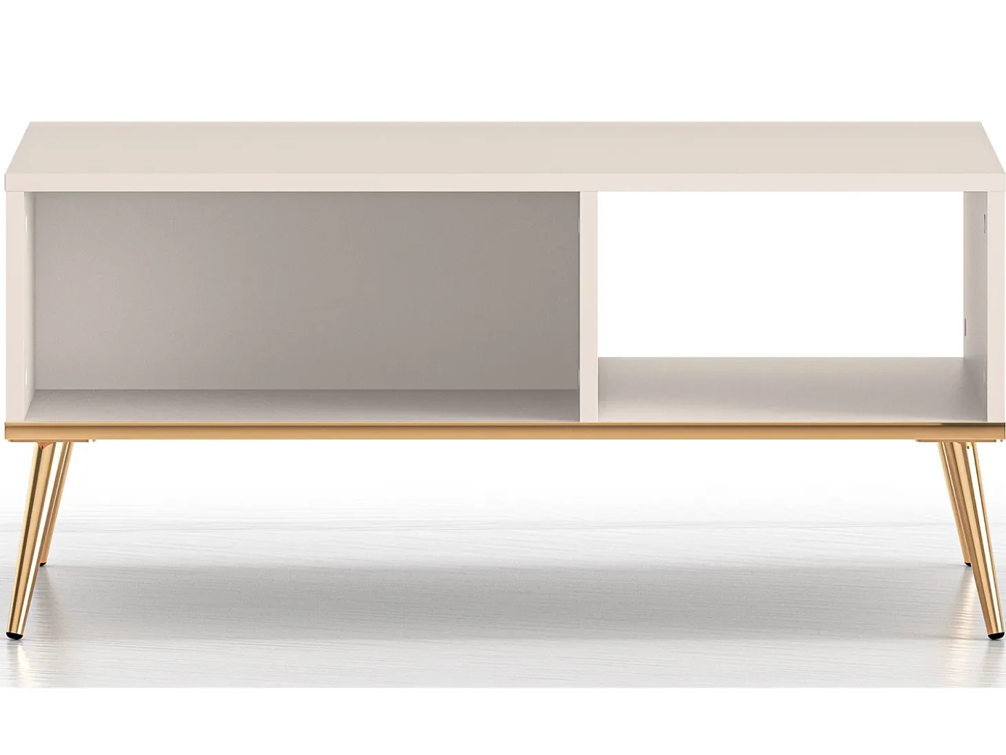 Mesa de centro rectangular con estante - 90x60 cm - Greige - SELGIN