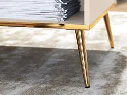 Mesa de centro rectangular con estante - 90x60 cm - Greige - SELGIN