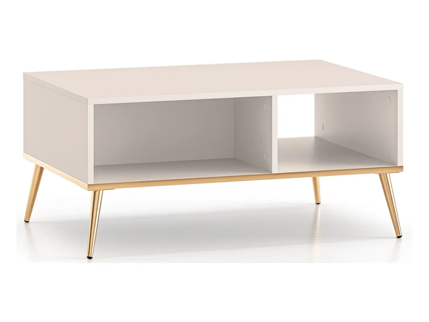 Mesa de centro rectangular con estante - 90x60 cm - Greige - SELGIN
