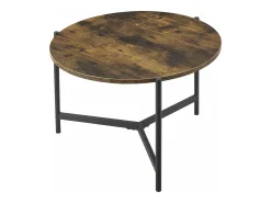 Mesa de centro redonda 42 x 60 cm efecto madera oscura 03_0008494