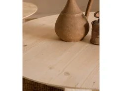 Mesa de centro redonda de madera de abeto maciza Decowood en color natural de Ø60cm - BLOOM - DECOWOOD