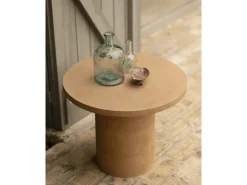 Mesa de centro redonda de microcemento en tono terracota DECOWOOD de Ø60x45cm - LUCÍA - DECOWOOD