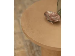Mesa de centro redonda de microcemento en tono terracota DECOWOOD de Ø60x45cm - LUCÍA - DECOWOOD
