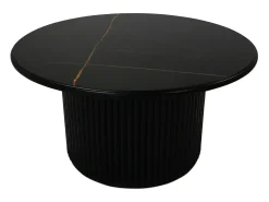 Mesa de centro redonda Easy - MDF y mármol - Negro