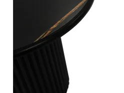 Mesa de centro redonda Easy - MDF y mármol - Negro