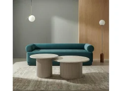 Mesa de centro redonda Easy - MDF y mármol - Gris