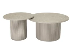 Mesa de centro redonda Easy - MDF y mármol - Gris