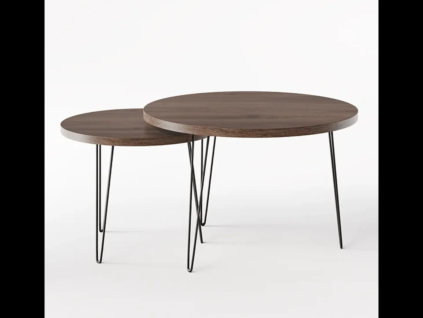 Mesa de centro redonda LAPP, juego Ø50 + Ø68 cm, roble chocolate
