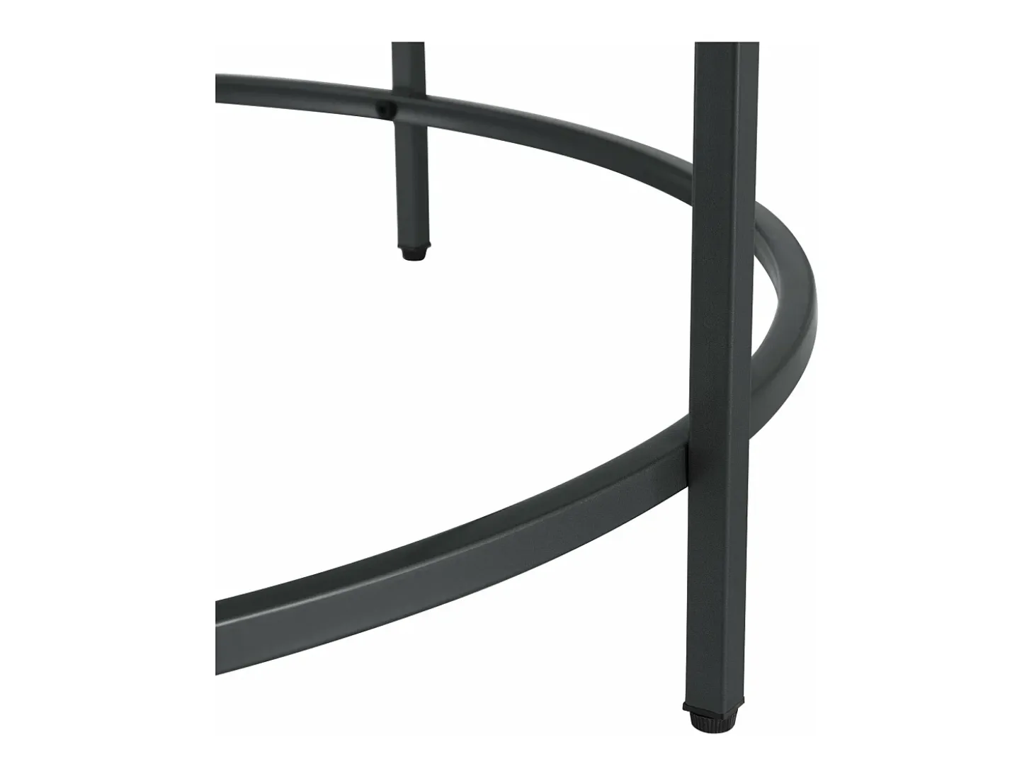 Mesa de centro redonda para salón tapa de cristal patas de acero 84 cm color negro 03_0006180