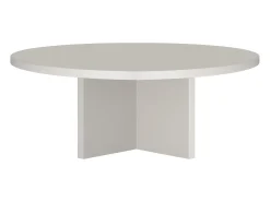 Mesa de centro redonda tablero laminado de 3cm taupe 100cm-HECHO EN ESPAÑA