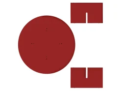 Mesa de centro redonda tablero laminado de 3cm rojo llama 100cm-HECHO EN ESPAÑA