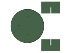 Mesa de centro redonda tablero laminado de 3cm verde cedar 100cm-HECHO EN ESPAÑA