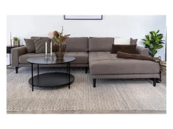 Mesa de centro redonda VITA Ø80 cm - Madera natural o metal negro-Color Negro