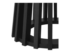 Mesa de centro redondas de efecto madera y abeto, set de 2 negro