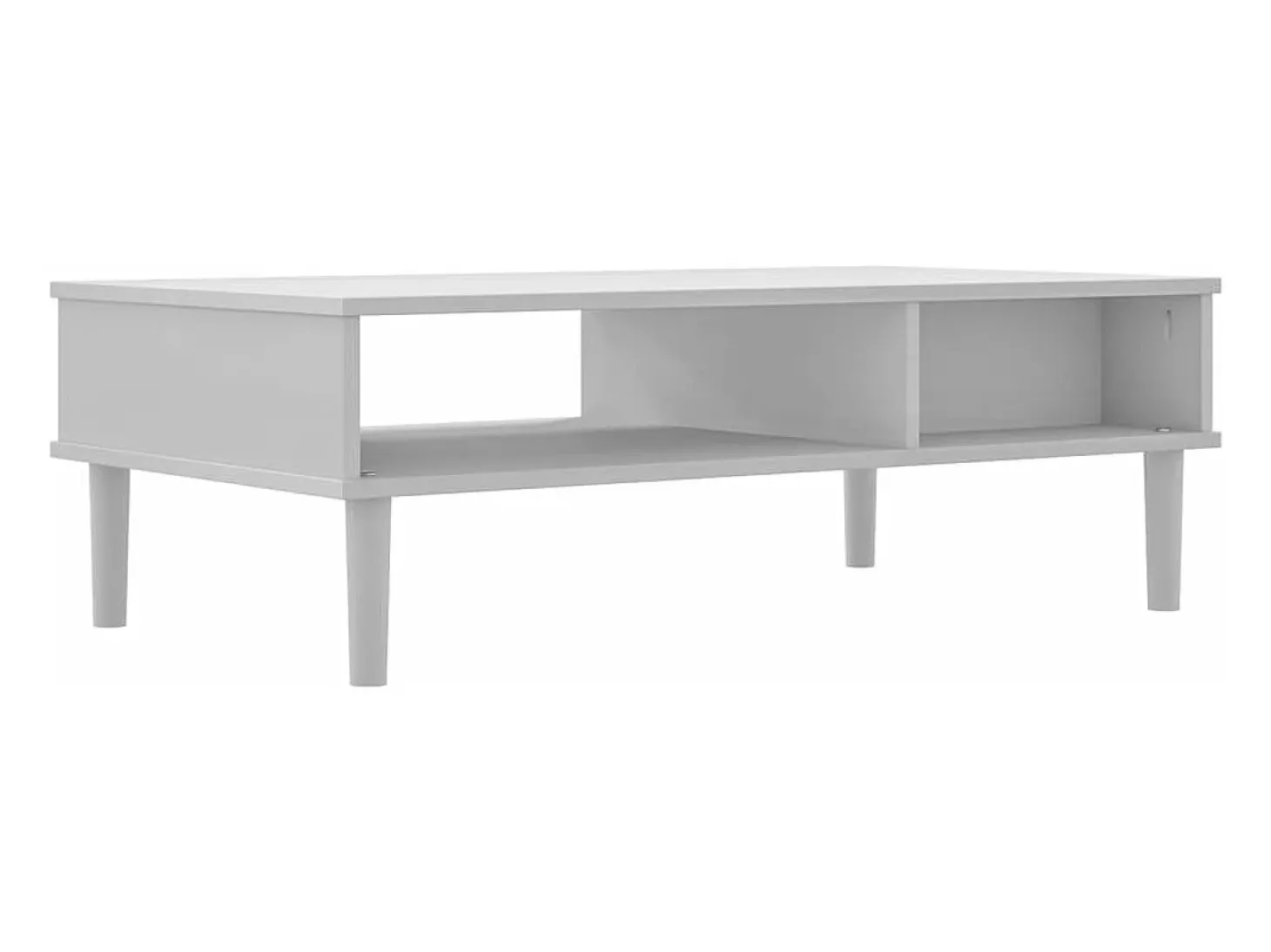 Mesa de centro SENJA aspecto ratán madera blanco 100x55x33 cm