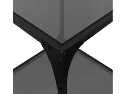Mesa de centro superficie vidrio negra y acero 40x40x40 cm