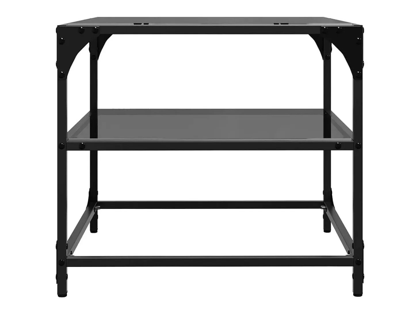 Mesa de centro superficie vidrio 2 unidades acero negro 50x50x45 cm