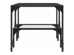Mesa de centro superficie de vidrio acero 98,5x50x45 cm
