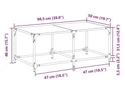 Mesa de centro superficie de vidrio acero 98,5x50x40 cm