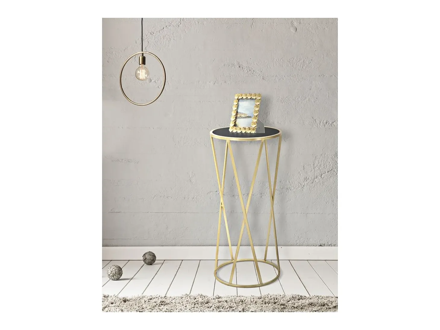 Mesa de Centro VKH601, Oro, 35x35x75 cm, Kendra Home