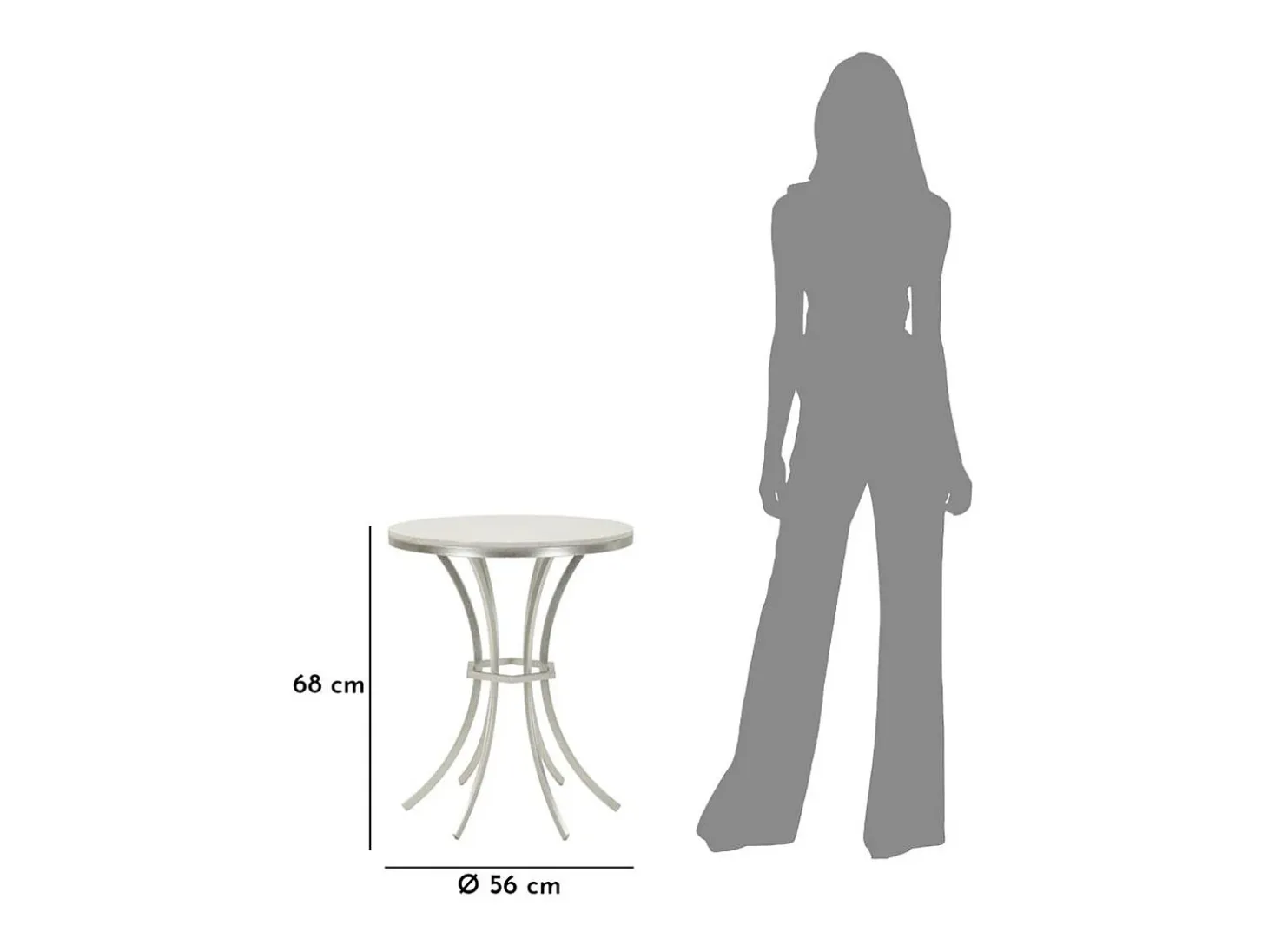 Mesa de Centro VKH807, Plata, 56x56x68 cm, Kendra Home