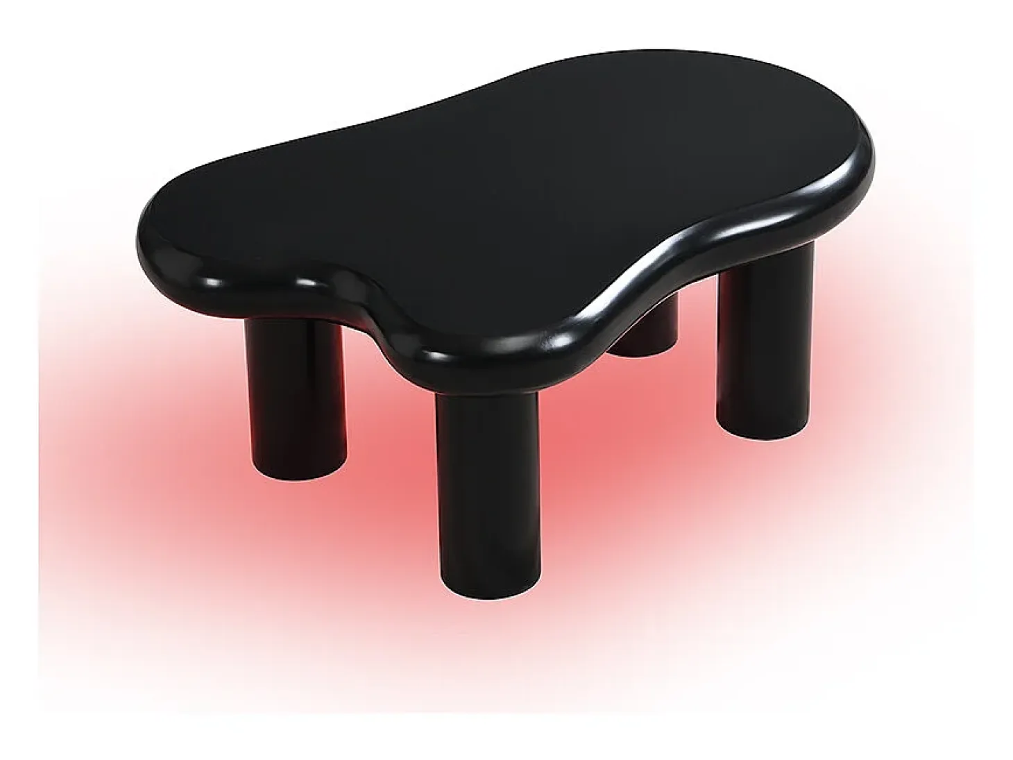 Mesa de centro 98x65.5x40 cm - forma de nube - 1 cajón - con iluminación LED - negro