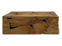 Mesa de centro 90x50x30 cm de madera de teca genuina marrón