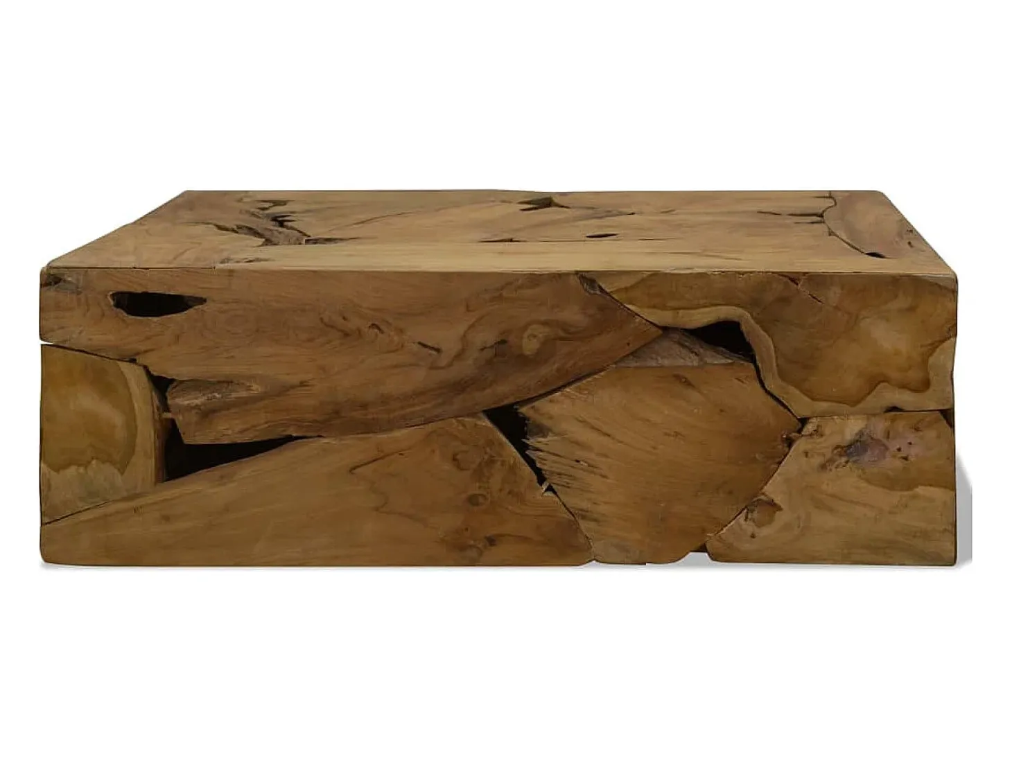 Mesa de centro 90x50x30 cm de madera de teca genuina marrón