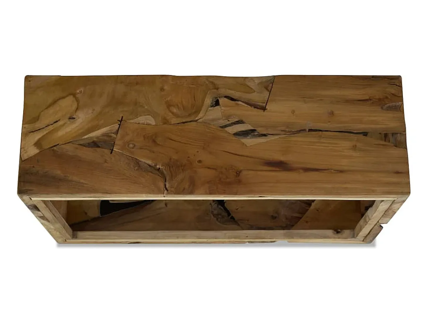 Mesa de centro 90x50x30 cm de madera de teca genuina marrón