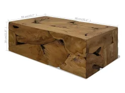 Mesa de centro 90x50x30 cm de madera de teca genuina marrón