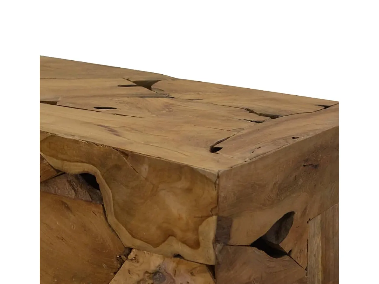 Mesa de centro 90x50x30 cm de madera de teca genuina marrón
