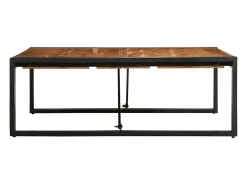 Mesa de centro 100x100x35 cm madera maciza acacia