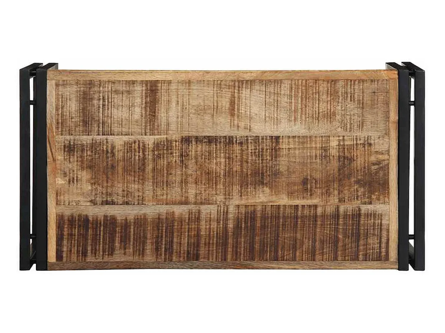 Mesa de centro 80x40x35 cm madera maciza de mango rugosa