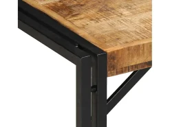 Mesa de centro 80x40x35 cm madera maciza de mango rugosa