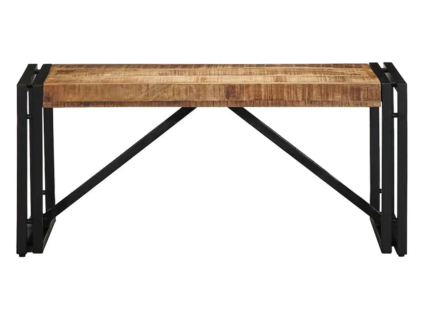 Mesa de centro 80x40x35 cm madera maciza de mango rugosa