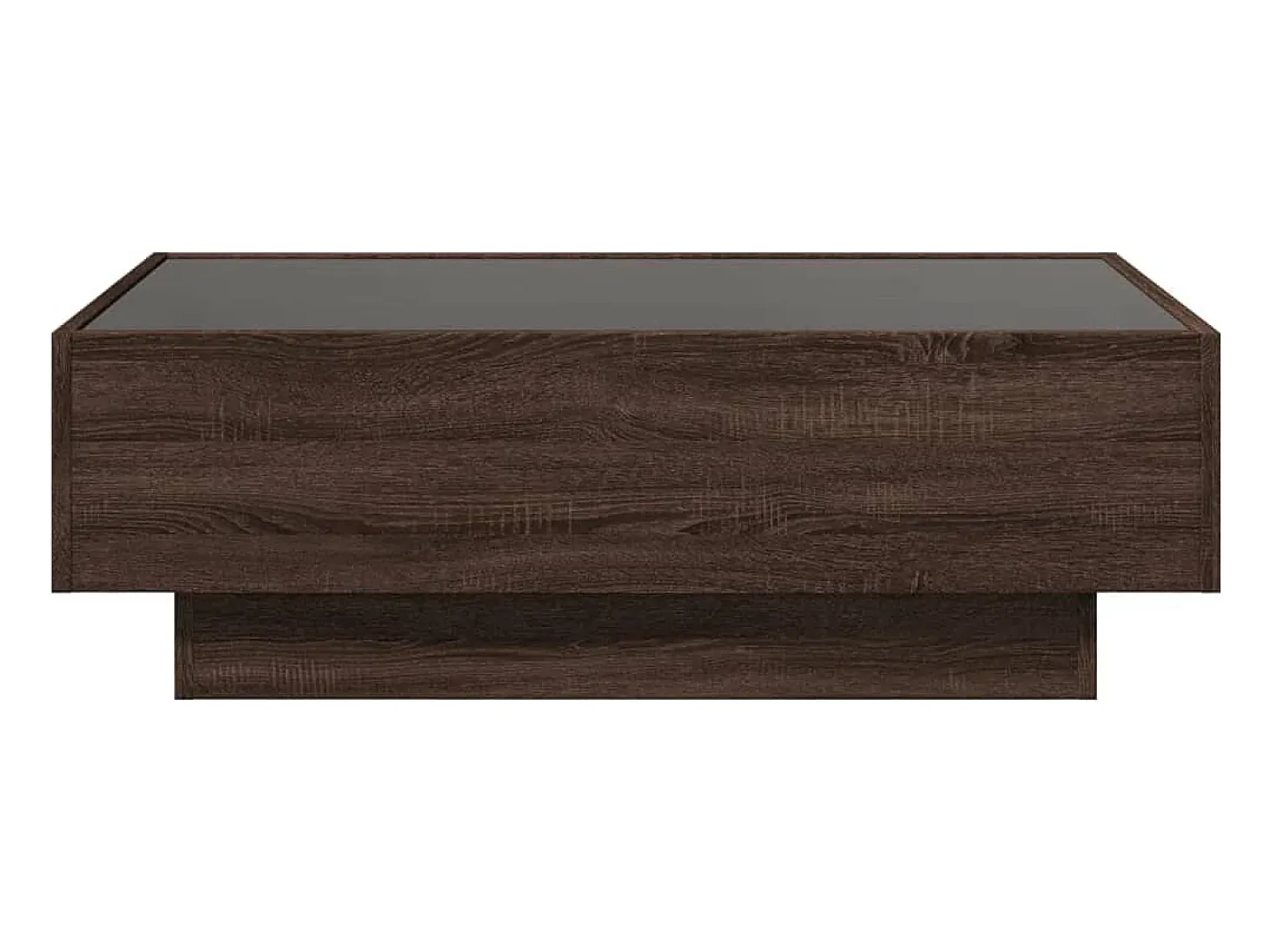 Mesa de centro y LED madera ingeniería marrón roble 90x50x30 cm
