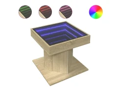Mesa de centro y LED madera ingeniería roble Sonoma 50x50x45 cm